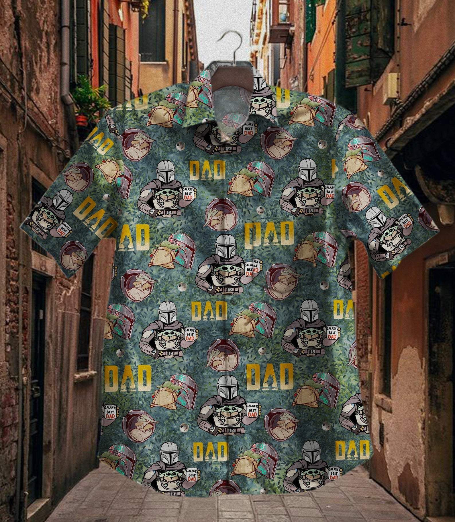 Fathers Day Gift Galaxys Best Dad Sw Hawaiian Aloha Shirts Dh