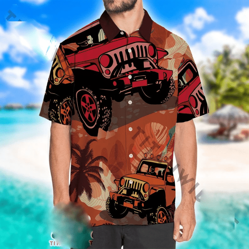 Fathers Day Gift Jeep Dad Hawaiian Aloha Shirt Va