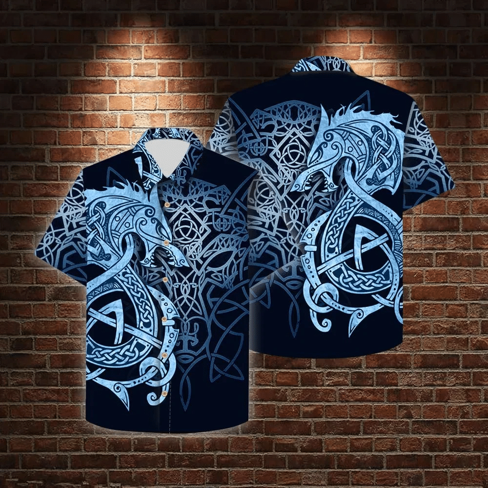 Fenrir Blue Hawaiian Shirt  Unisex  Adult  Hw1745