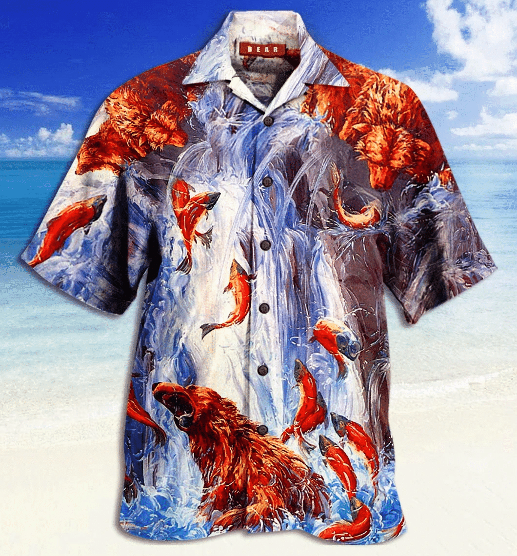 Fighting In Waterfall Hawaiian Shirt  Unisex  Adult  Hw3447