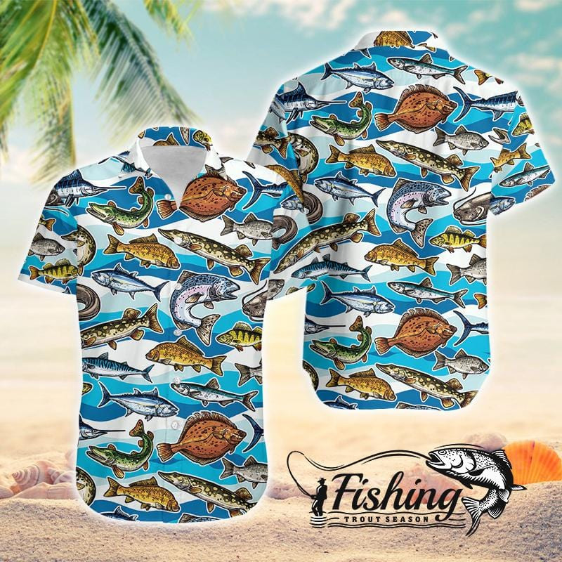 Fishing Makes Me Happy Unisex Hawaiian Aloha Shirts 24521Dh
