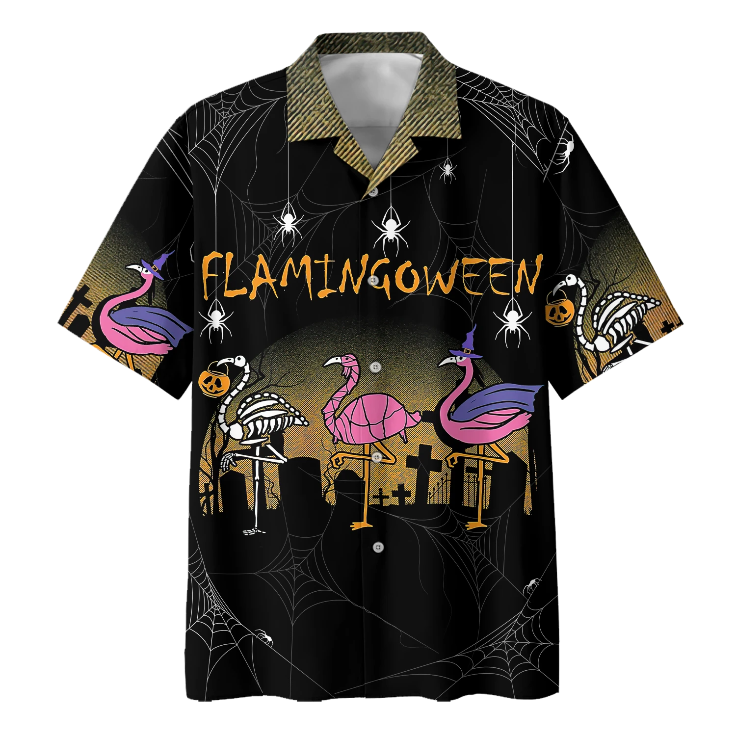 Flamingo Cat Halloween Hawaiian Shirt  For Men _amp Women  Adult  Hw9308
