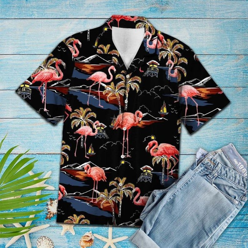 Flamingo Palmhawaiian Shirt Hawaiian Shirt For Men Hawaiian Shirt For Women Hw4188