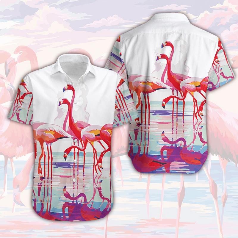 Flamingo Reflection Unisex Hawaiian Shirt  Hawaiian Shirt For Men  Hawaiian Shirt For Women  Hw2545