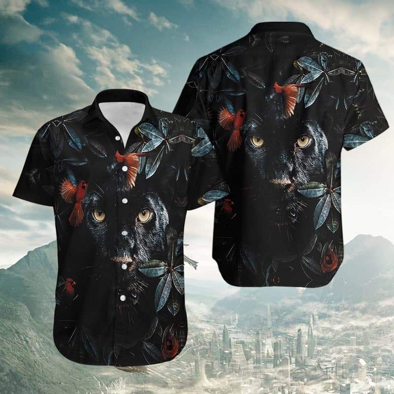 Flower Cardinal Panther Unisex Hawaiian Shirt Unisex Adult Hw2559