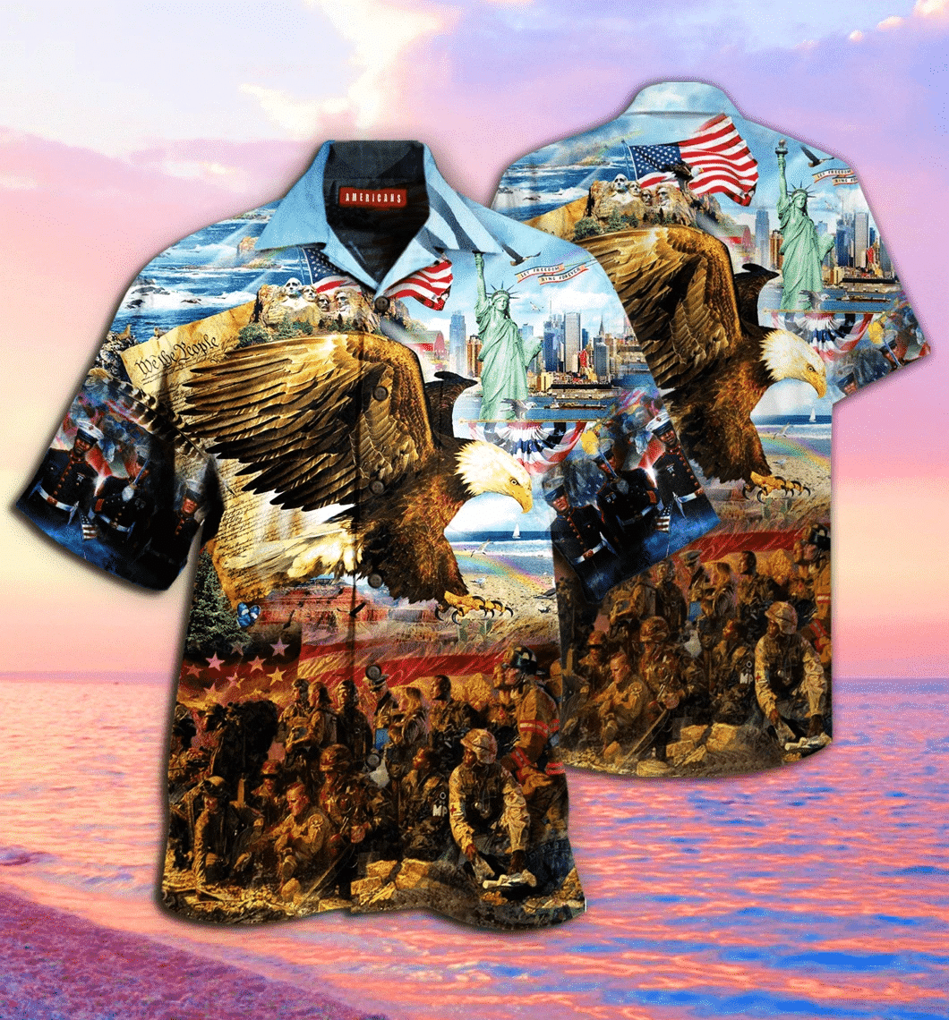 Freedom Isnt Free Eagle American Independence Day Hawaiian Shirt Unisex Adult Hw3769