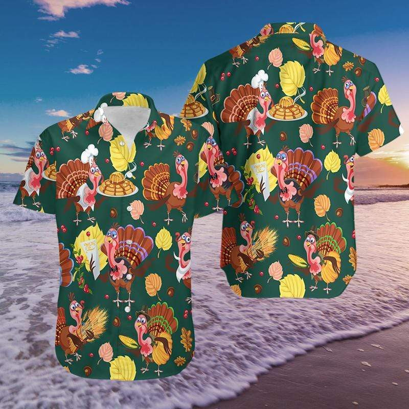 Funny Chef Turkeys Thanksgiving Hawaiian Shirt Unisex Adult Hw3425