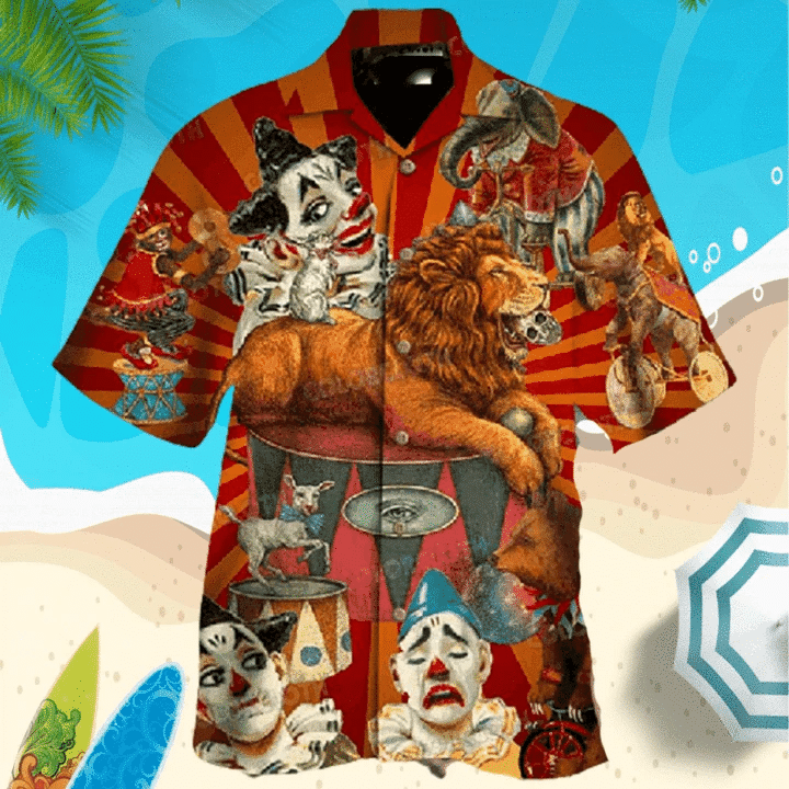Funny Circus With Clown Hawaiian Shirt  Unisex  Adult  Hw3629