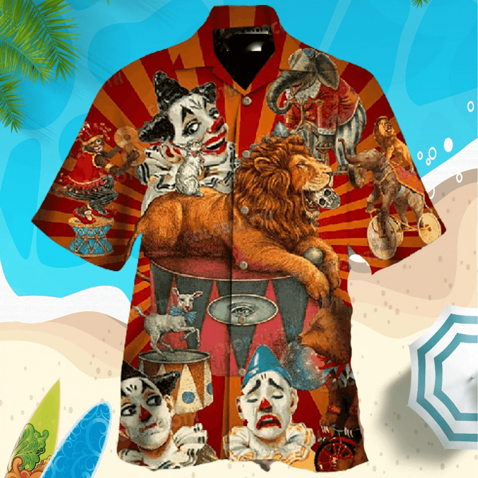 Funny Circus With Clown Hawaiian Shirts Va