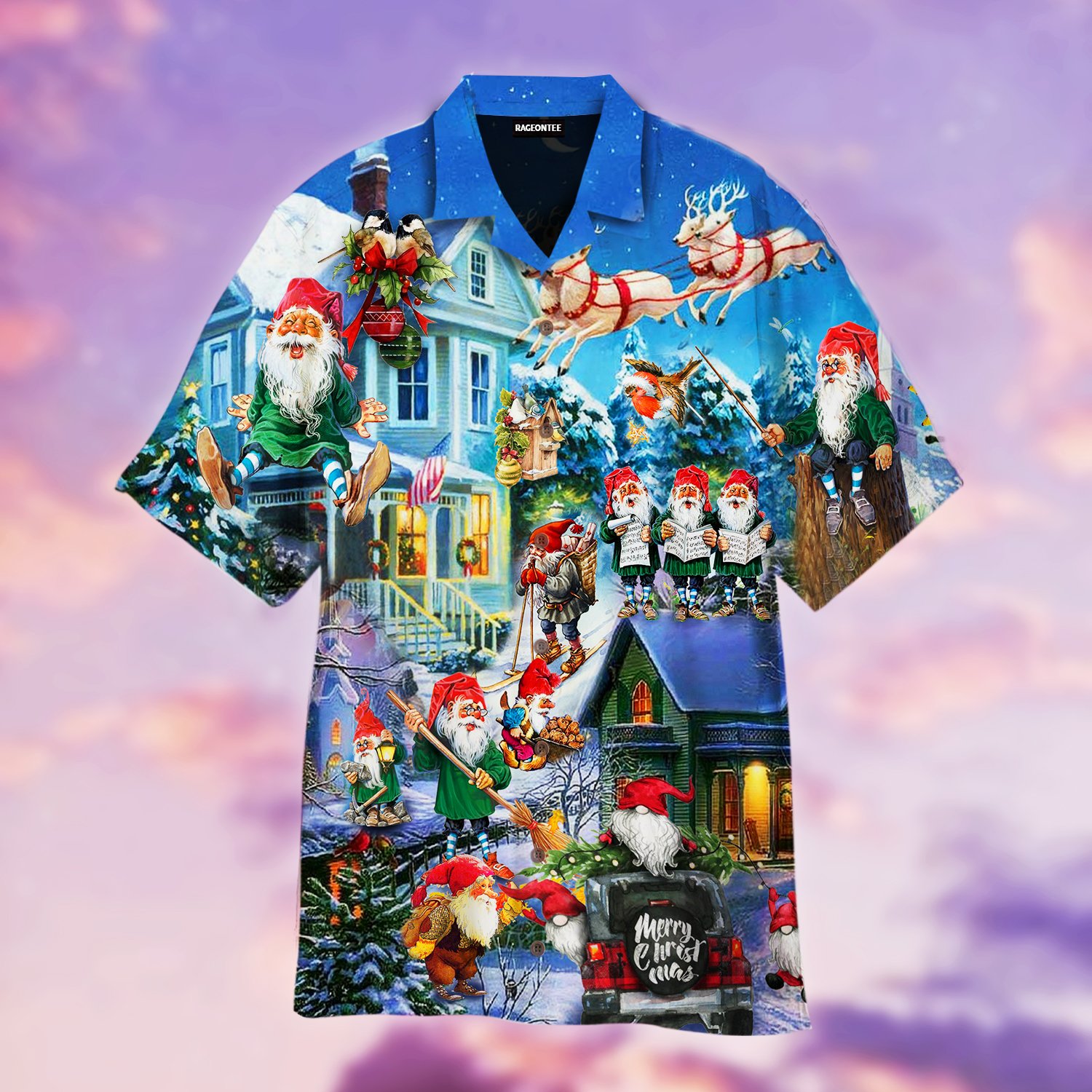 Funny Gnome Santa On Christmas Day Hawaiian Shirt For Men _amp Women Adult Wt1544