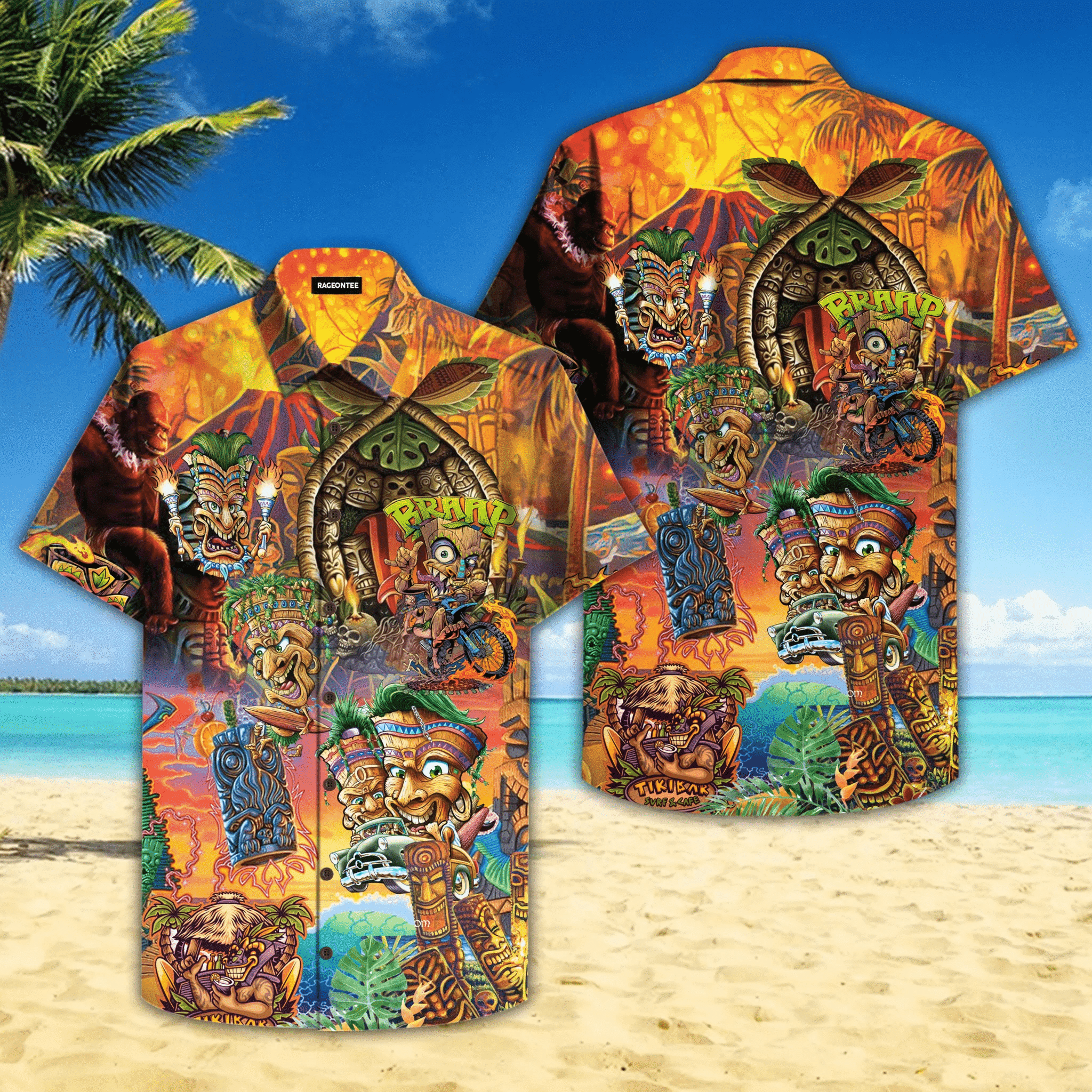 Funny Tiki Racing Unisex Hawaiian Shirts