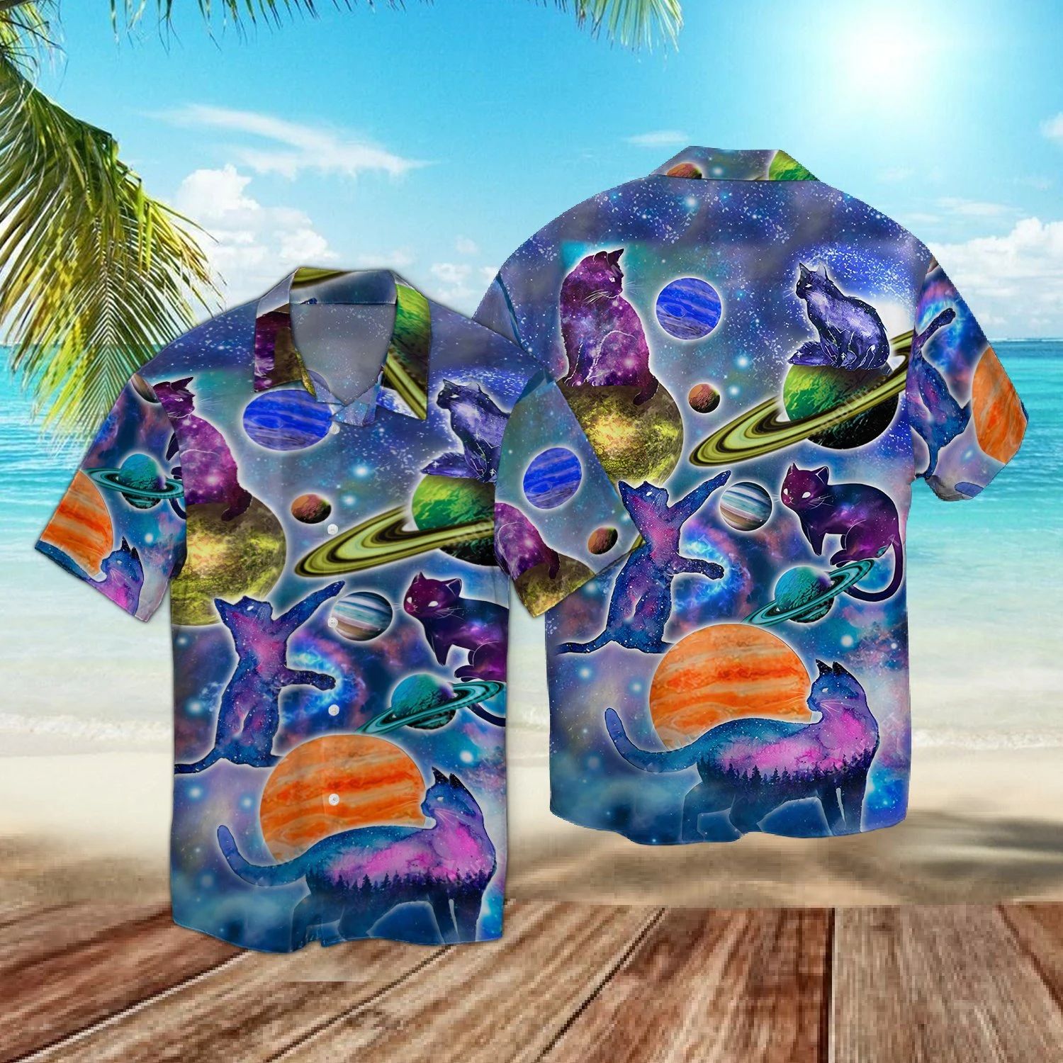 Galaxy Cat Hawaiian Shirt  Unisex  Adult  Hw5899