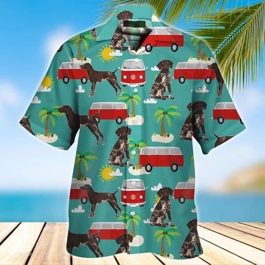 German Shorthaired Hawaiian Shirt  Unisex  Adult  Hw6043