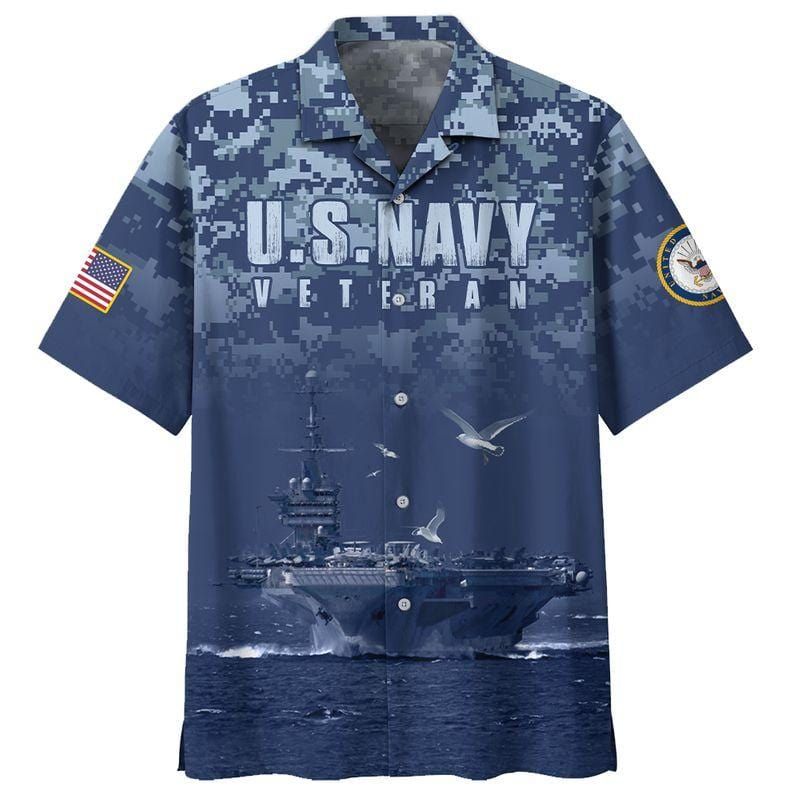 Gift For Dad Amazing Us Navy Veteran Unisex Hawaiian Shirts