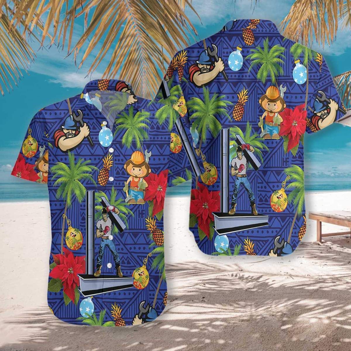 Gift For Dad Fathers Day Ironworker Proud So Cute Unisex Hawaiian Shirts