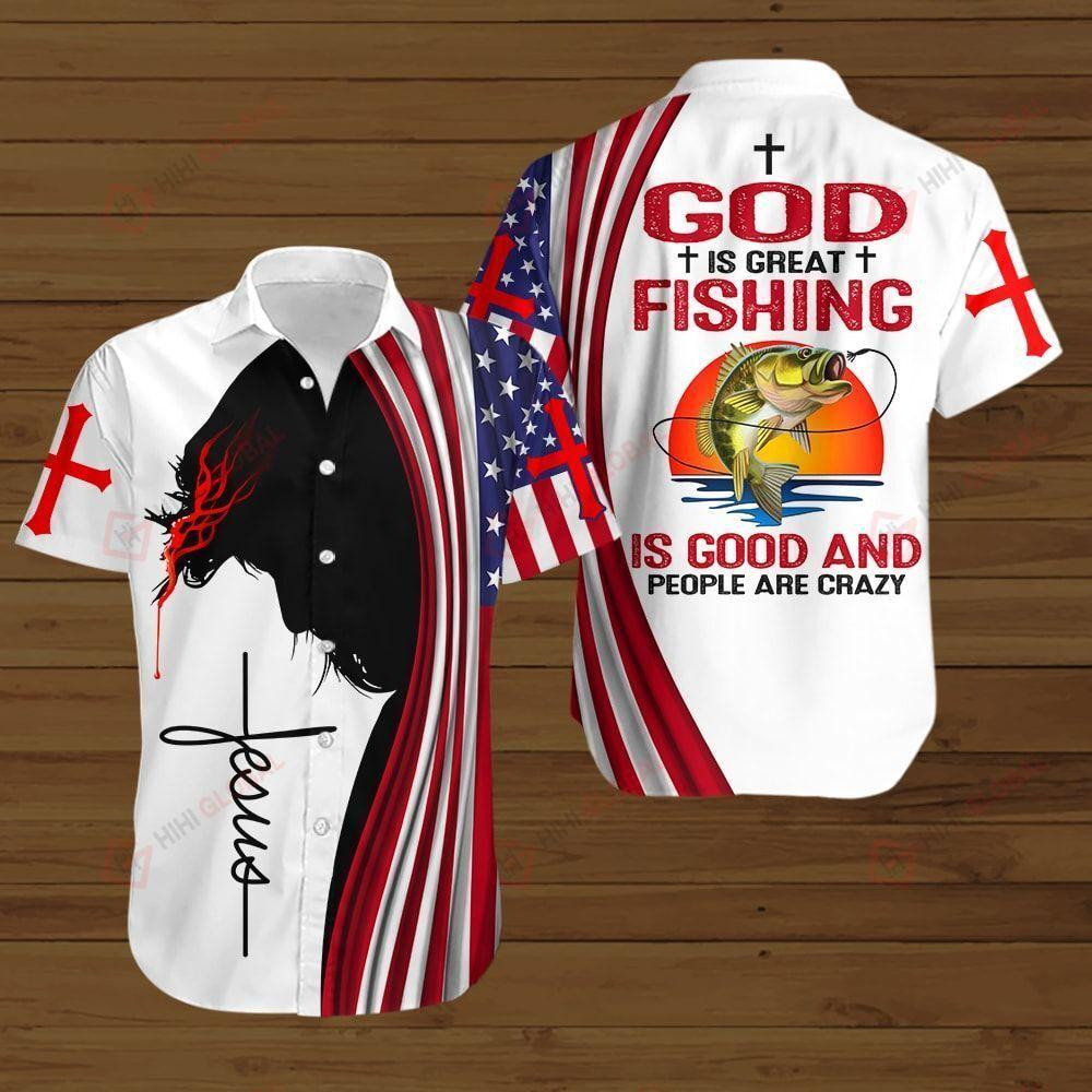 God Fishing Hawaiian Shirt  Unisex  Adult  Hw2453