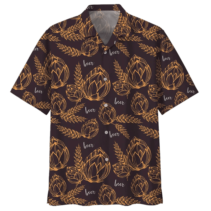 Golden Hops Beer Garden Hawaiian Aloha Shirts - Beach Shorts H