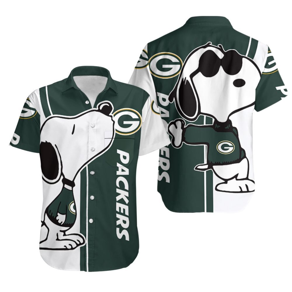 Green Bay Packers Snoopy Lover 3D Printed Hawaiian Shirt
