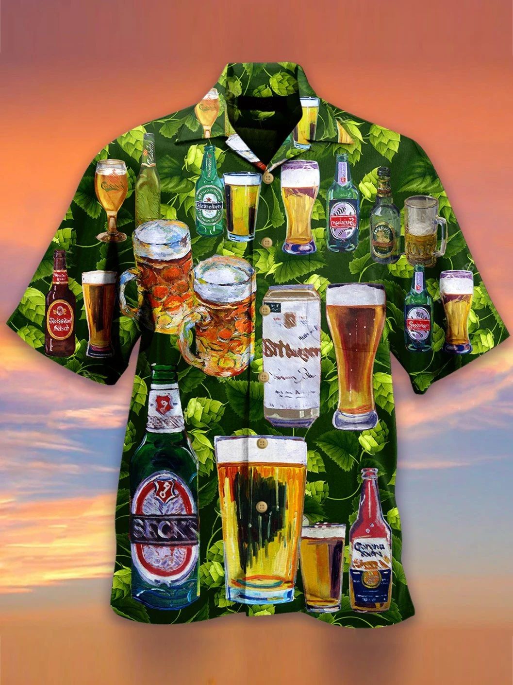 Green Leaf Beer Hawaiian Shirt Unisex Adult Hw4119