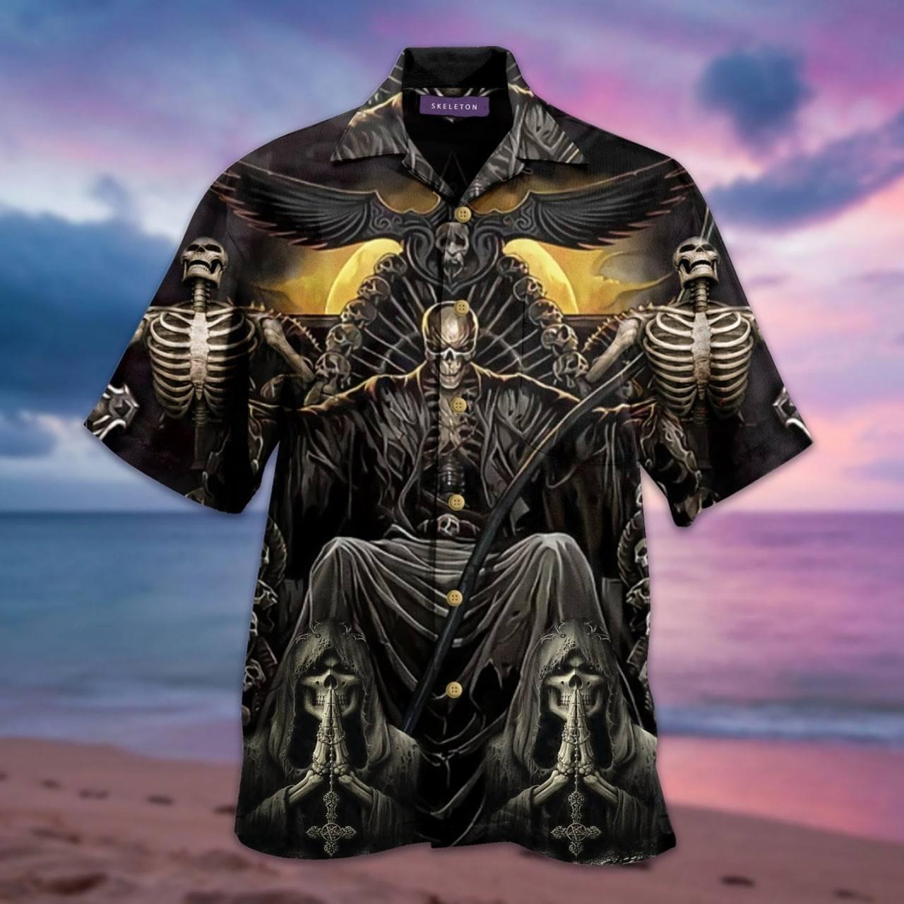 Grim Reaper Dark Skull Hawaiian Shirt  Unisex  Adult  Hw2205