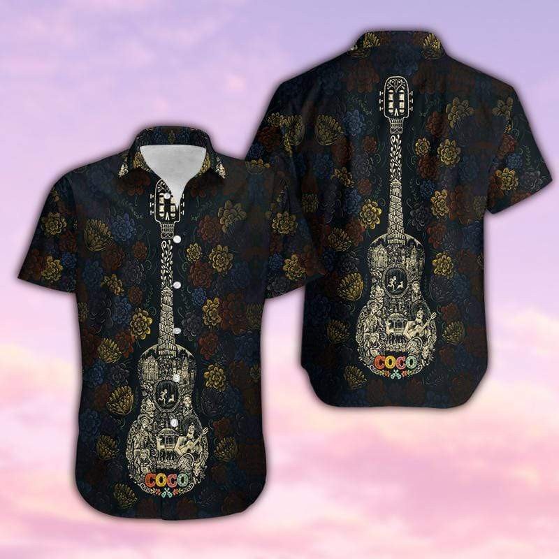 Guitar Coco Art Hawaiian Shirt  Unisex  Adult  Hw2264