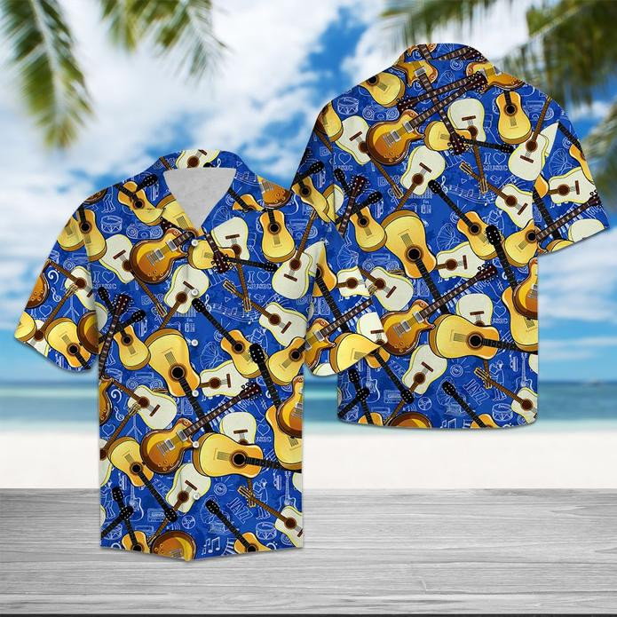 Guitar Music Pattern Hawaiian Shirt  Unisex  Adult  Hw5780