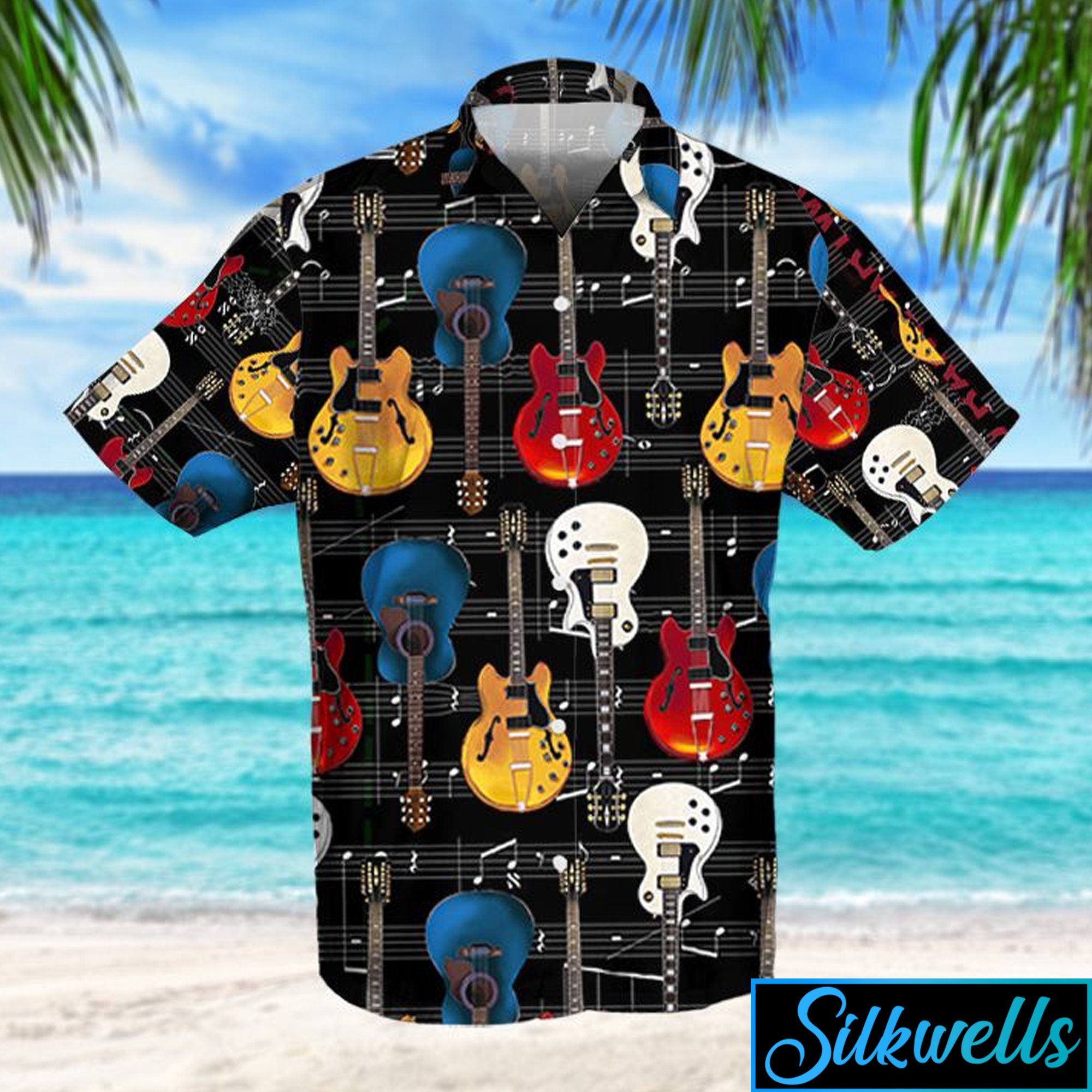 Guitar Retro Hawaiian Shirt