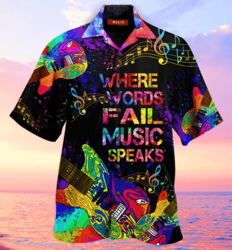 Guitar Where Music Speaks Hawaiian Shirt Unisex Adult Hw3389 Guitar Where Music Speaks Hawaiian Shirt Unisex Adult Hw3389
