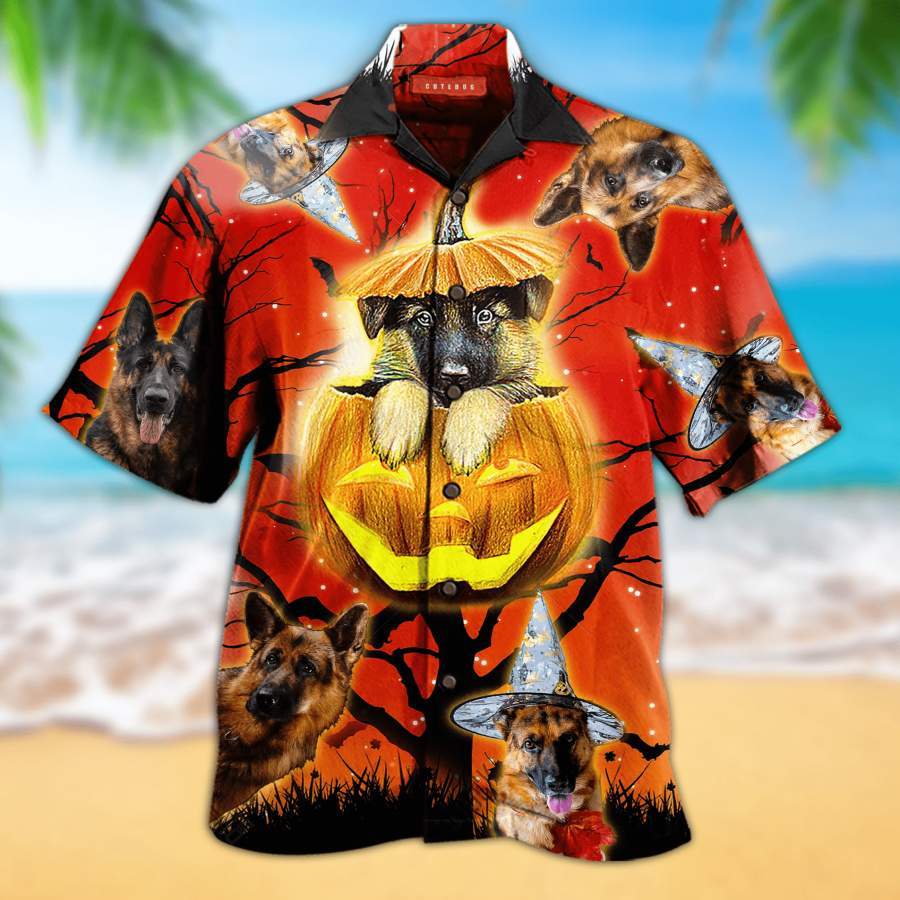 Halloween Aloha Shirts Cute German Shepherd Dog Hawaiian Shirt For Men _amp Women Adult Hw9054 Halloween Aloha Shirts Cute German Shepherd Dog Hawaiian Shirt For Men _amp Women Adult Hw9054