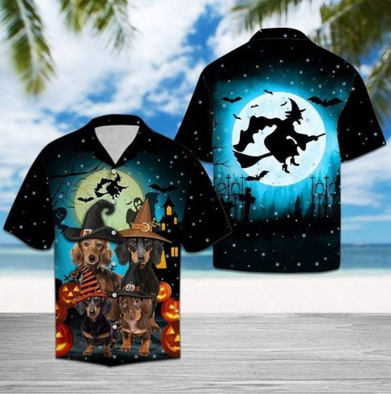 Halloween Dachshund Family Hawaiian Shirt  Unisex  Adult  Hw3480