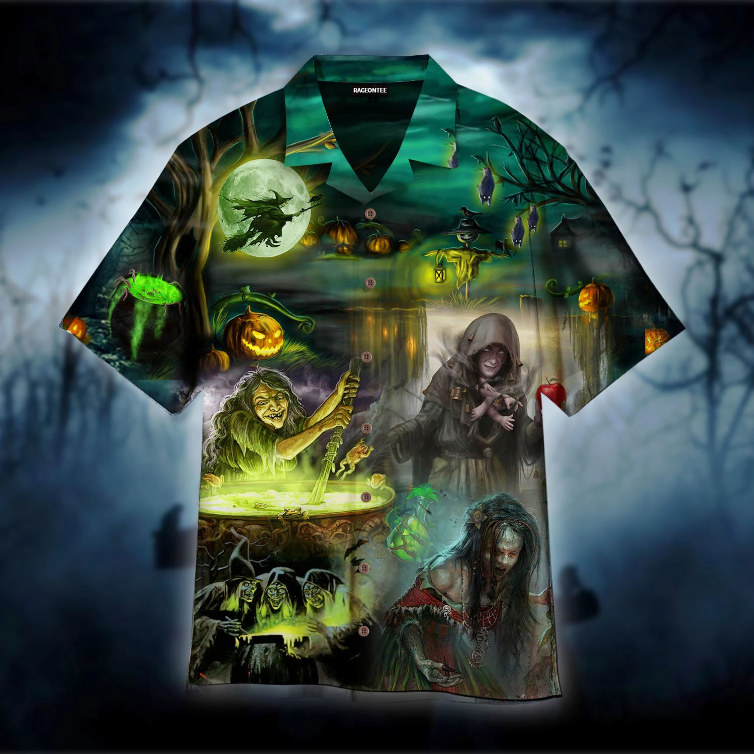Halloween Witch House Hawaiian Shirt Unisex Adult Hw4511
