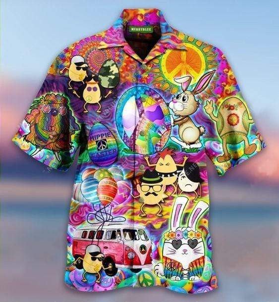 Happy Hippie Easter Hawaiian Shirt  Unisex  Adult  Hw2262