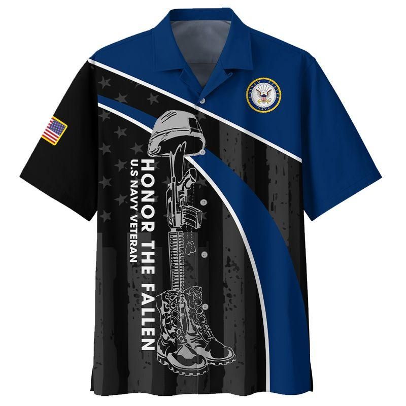 Happy Memorial Day Navy Veteran Hawaiian Shirt Unisex Adult Hw3606