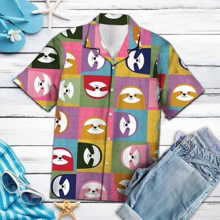Happy Sloth Hawaiian Shirt  Unisex  Adult  Hw1227