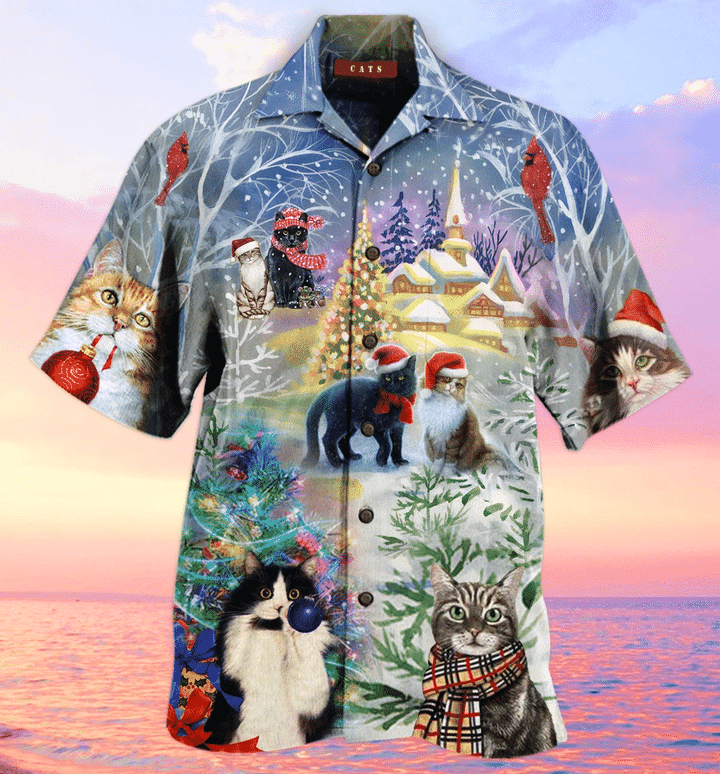 Have A Purry Purry Christmas Cat Hawaiian Shirt For Men _amp Women Adult Hw2003