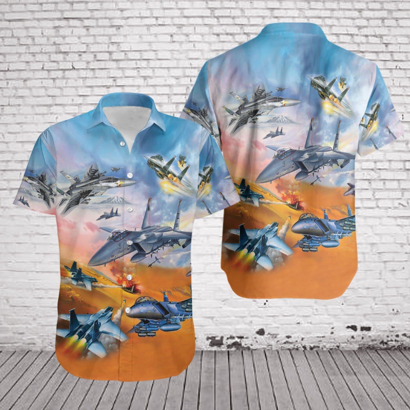 Hawaiian Aloha Shirts - Beach Shorts Us Air Force Mcdonnell Douglas F-15 Eagle 310521H