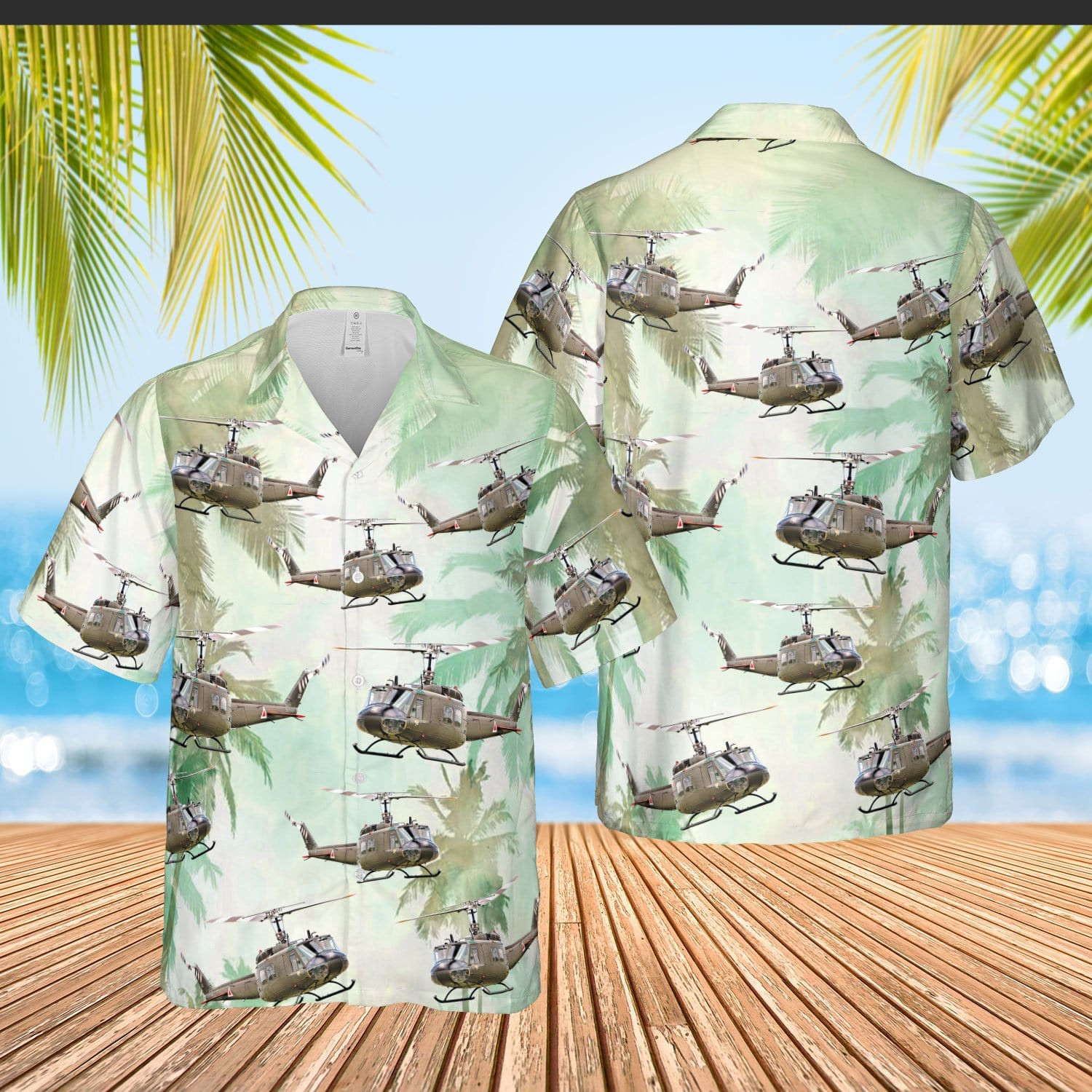Hawaiian Aloha Shirts - Beach Shorts Us Army Uh-1 Huey 80621Kv
