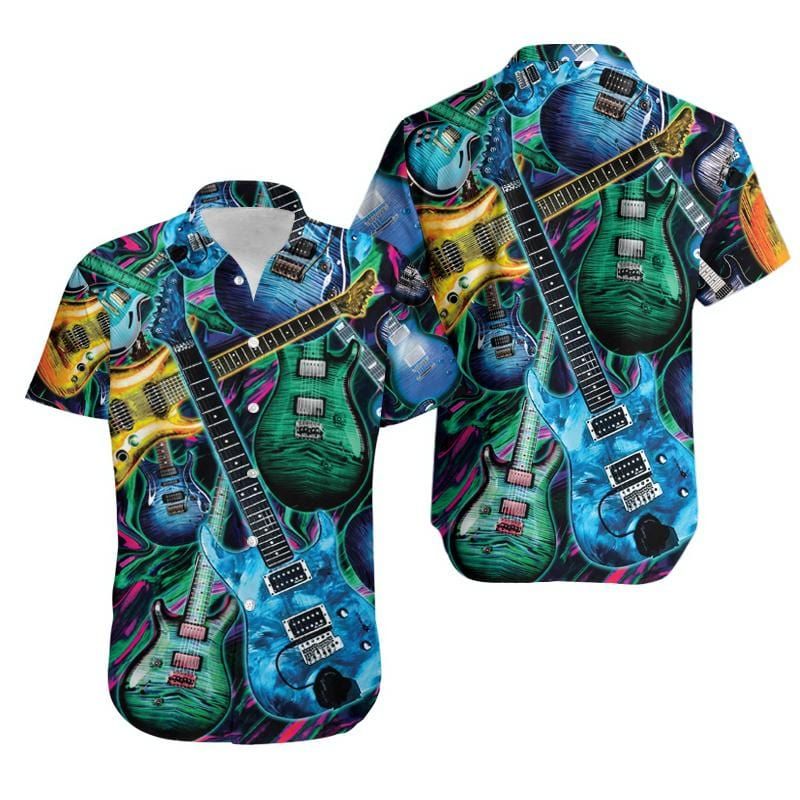 Hawaiian Aloha Shirts All I Want Is Guitar 220521V