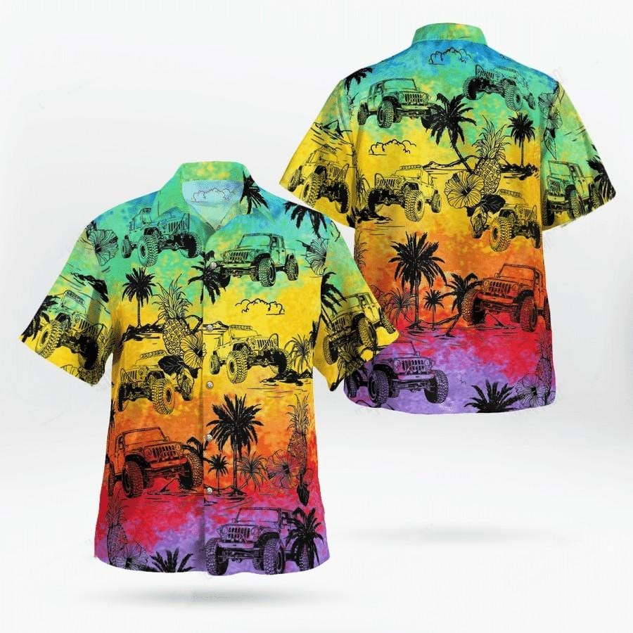 Hawaiian Aloha Shirts Amazing Rainbow Jeep