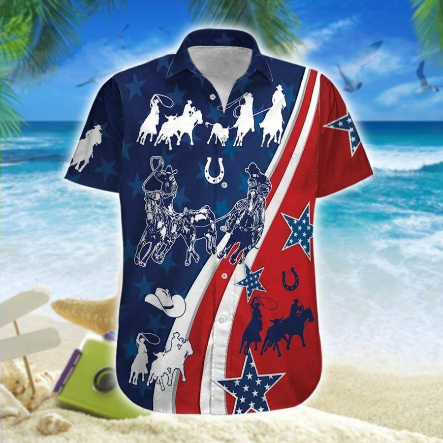Hawaiian Aloha Shirts American Team Roping V2
