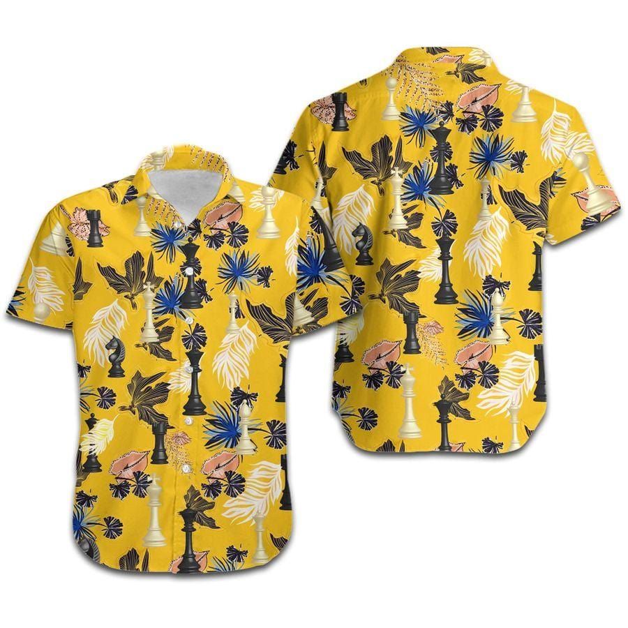 Hawaiian Aloha Shirts Chess Pieces Yellow