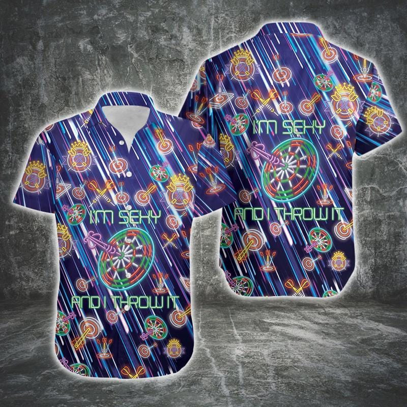 Hawaiian Aloha Shirts Darts Im Sexy And I Throw It 1204Dh