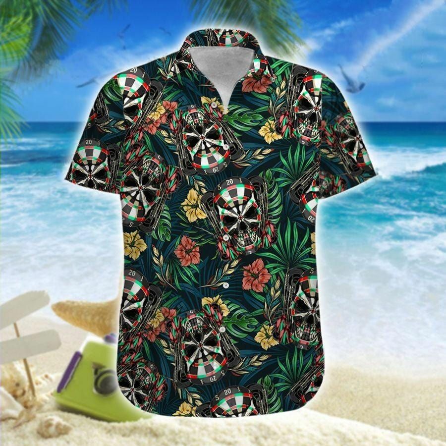 Hawaiian Aloha Shirts Darts Skull