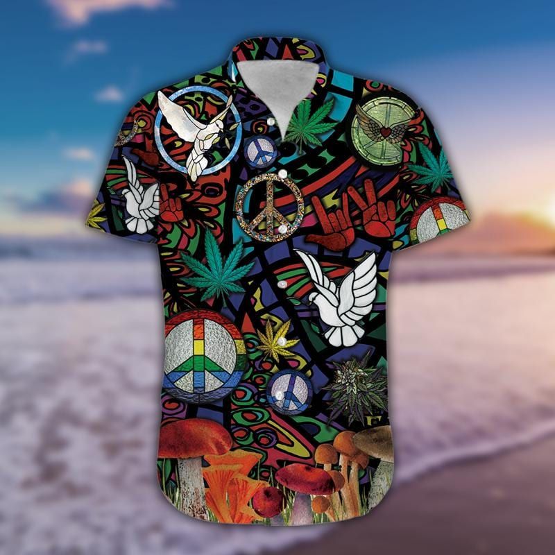 Hawaiian Aloha Shirts Do You Want A Peace Of Me Hippie 50421H
