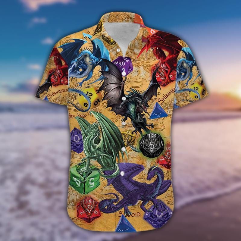 Hawaiian Aloha Shirts Its Time To Roll A Dragon Dice 100421H