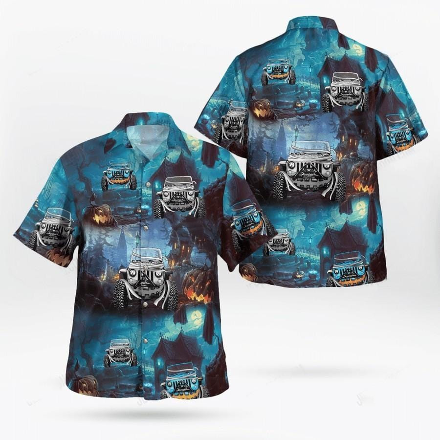 Hawaiian Aloha Shirts Jeep Dark Halloween