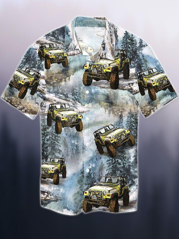 Hawaiian Aloha Shirts Jeep In The Forest
