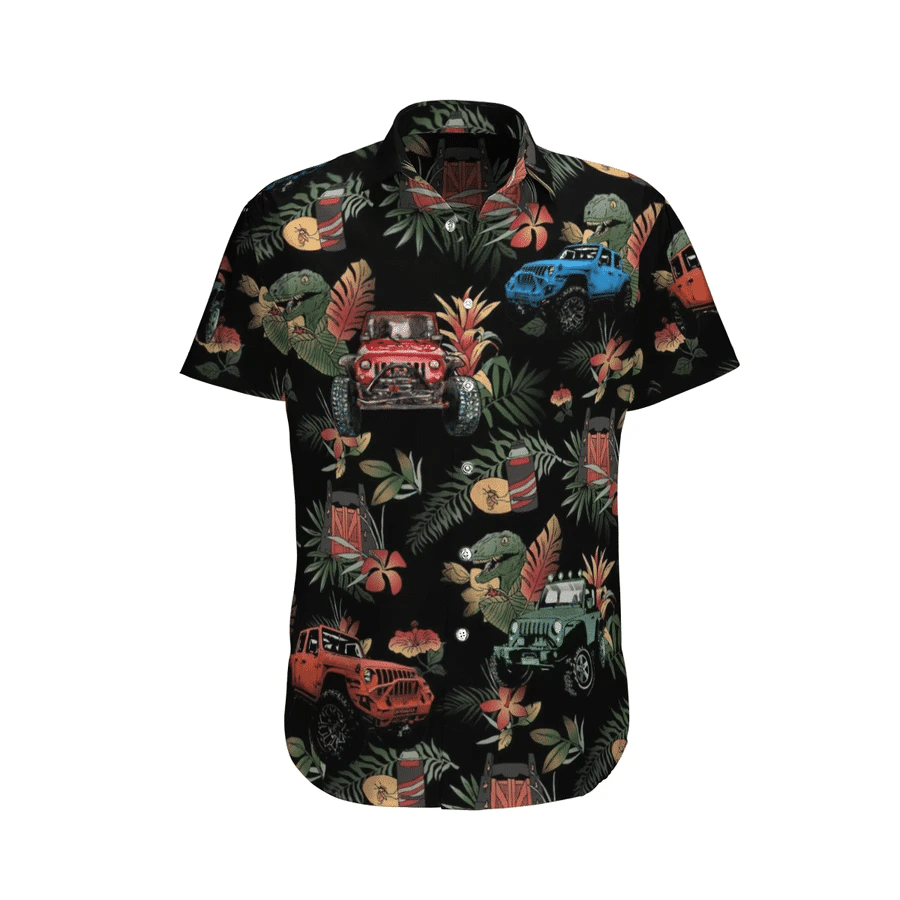 Hawaiian Aloha Shirts Jeep Reto T-Rex