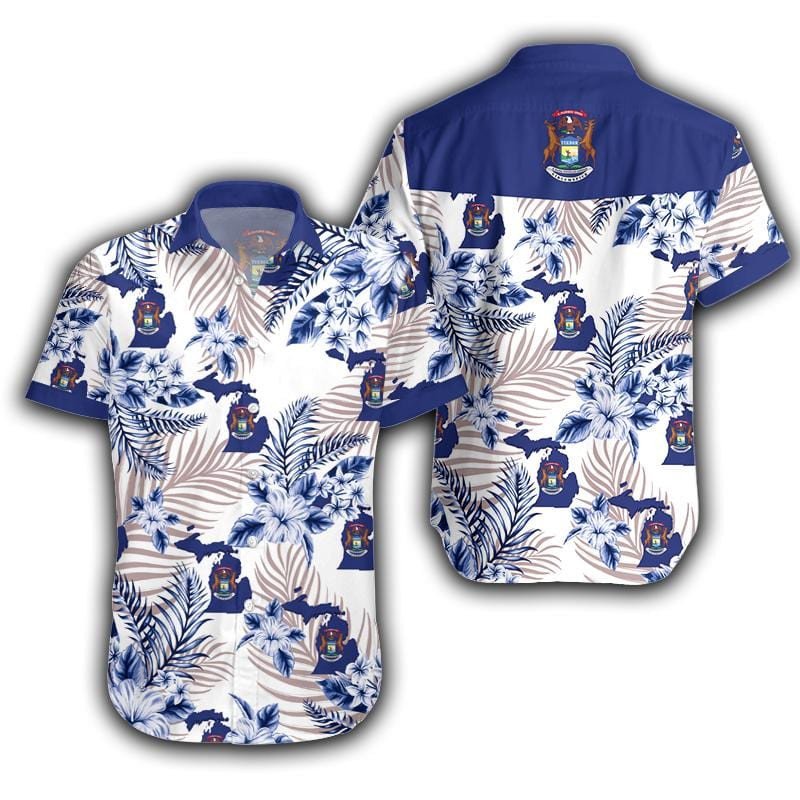 Hawaiian Aloha Shirts Michigan Proud 290421L