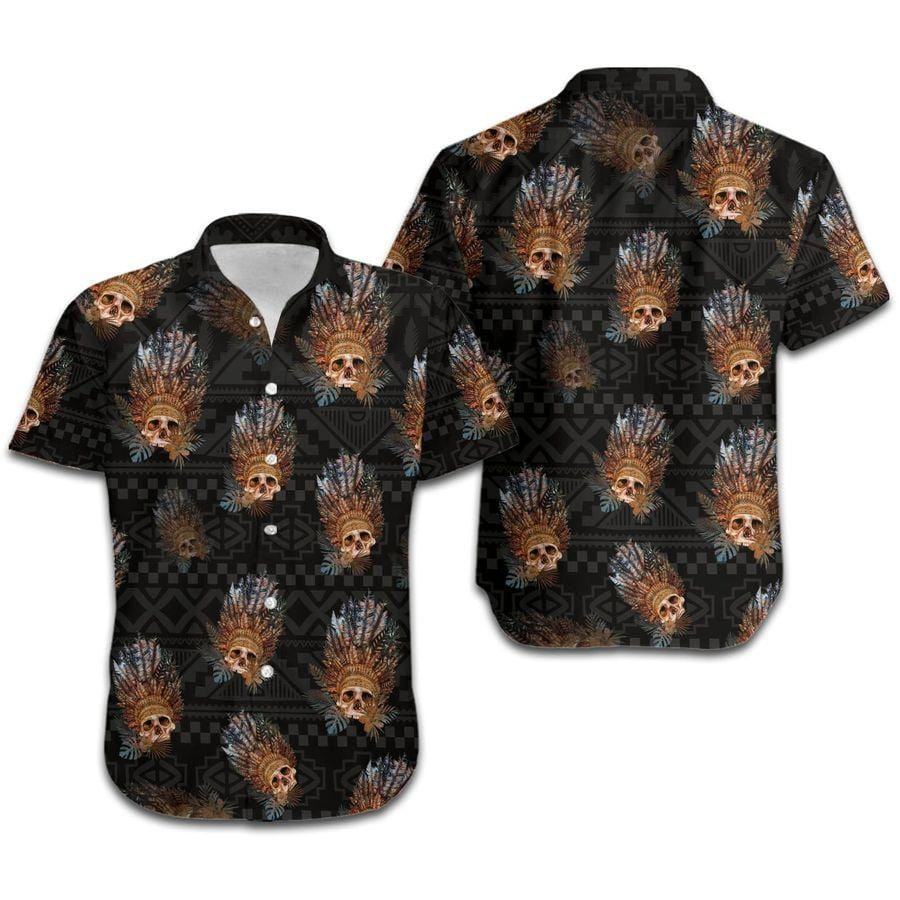 Hawaiian Aloha Shirts Native American Indigenous Aboriginal Skulls
